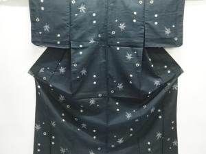 アンティーク　抽象模様織り出し銘仙単衣着物